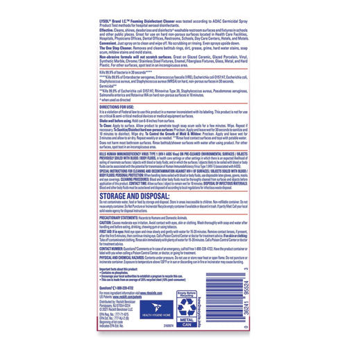 Foaming Disinfectant Cleaner, 24 Oz Aerosol Spray, 12/carton