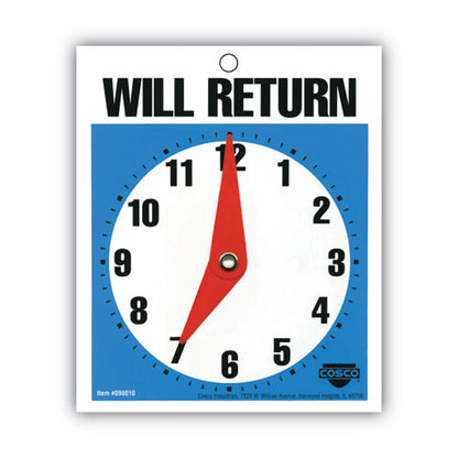Will Return Later Sign, 5 X 6, Blue