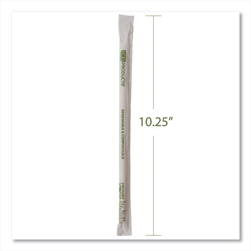 Renewable And Compostable Pha Straws, 10.25", Natural White, 1,250/carton