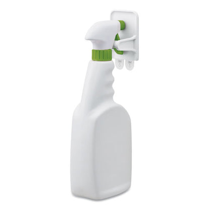 Spray Bottle Holder, 2.34w X 1.69d X 3.34h, White, 2 Hangers/4 Strips/pack