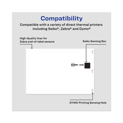 Multipurpose Thermal Labels, 4 X 6, White, 220/roll