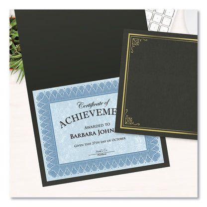 Certificate/document Cover, 9.75" X 12.5", Black With Gold Foil, 5/pack