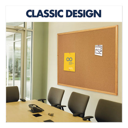 Classic Series Cork Bulletin Board, 36 X 24, Tan Surface, Oak Fiberboard Frame