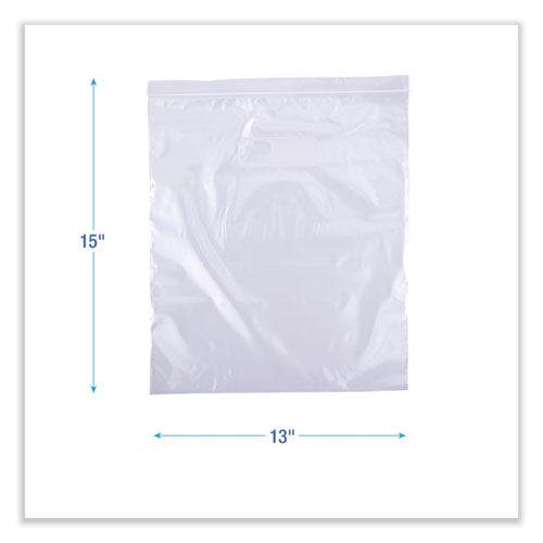 Reclosable Food Storage Bags, 2 Gal, 1.75 Mil, 13" X 15", Clear, 100/box