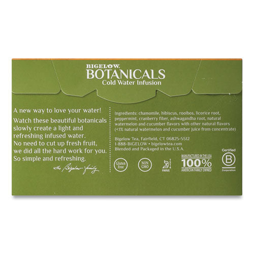 Botanicals Watermelon Cucumber Mint Cold Water Herbal Infusion, 0.7 Oz Tea Bag, 18/box