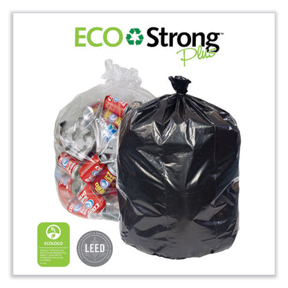 Eco Strong Plus Can Liners, 60 Gal, 1.7 Mil, 38 X 58, Black, 100/carton