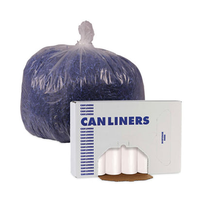 High-density Can Liners, 45 Gal, 11 Mic, 40" X 46", Natural, 25 Bags/roll, 10 Rolls/carton