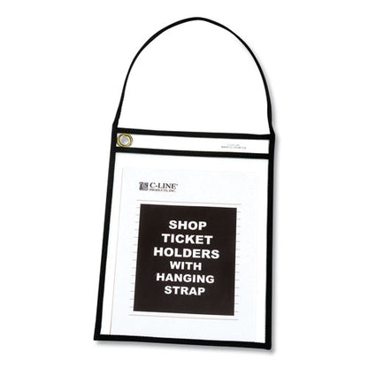 1-pocket Shop Ticket Holder W/setrap, Black Stitching, 75-sheet, 9 X 12, 15/box