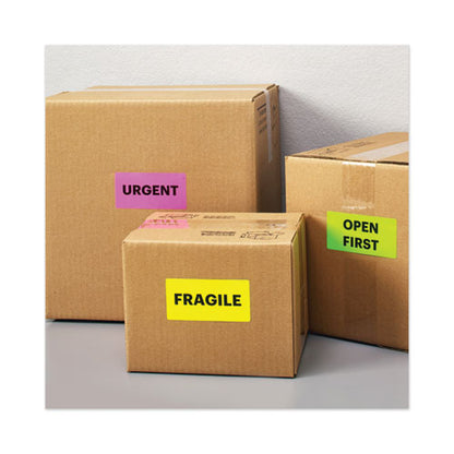 High-visibility Permanent Laser Id Labels, 2 X 4, Asst. Neon, 150/pack