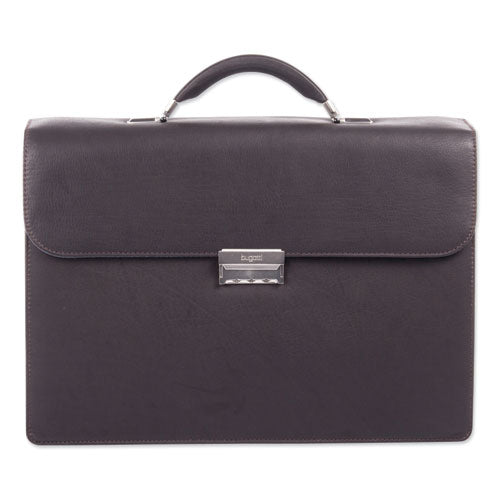 Milestone Briefcase, Fits Devices Up To 15.6", Leather, 5 X 5 X 12, Brown
