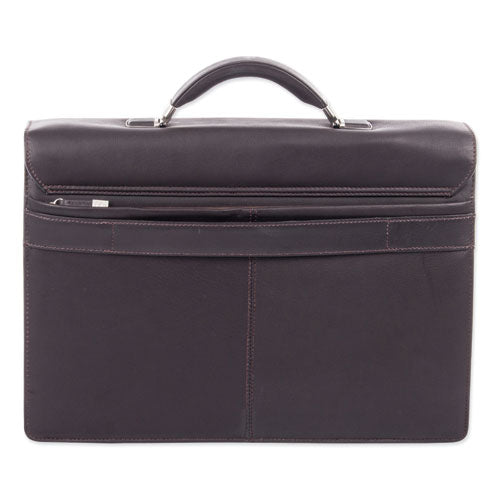 Milestone Briefcase, Fits Devices Up To 15.6", Leather, 5 X 5 X 12, Brown