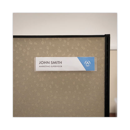 Panel Wall Sign Name Holder, Acrylic, 9 X 2, Clear
