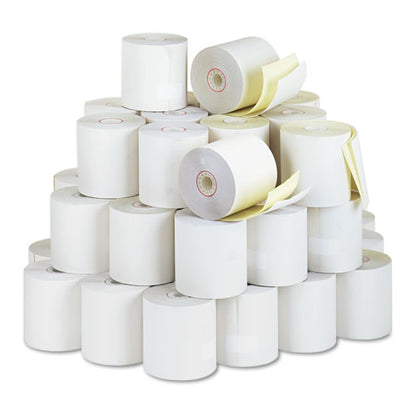 Impact Printing Carbonless Paper Rolls, 3" X 90 Ft, White/canary, 50/carton