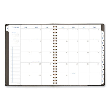 Signature Collection Black/gray Felt Weekly/monthly Planner, 11.25 X 9.5, Black/gray Cover, 13-month (jan To Jan): 2024-2025