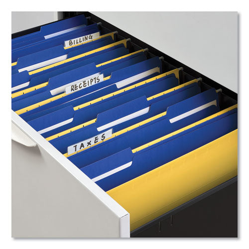 Deluxe Reinforced Top Tab Fastener Folders, 0.75" Expansion, 2 Fasteners, Legal Size, Blue Exterior, 50/box