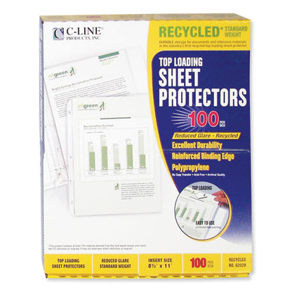 Recycled Polypropylene Sheet Protectors, Reduced Glare, 2", 11 X 8.5, 100/box
