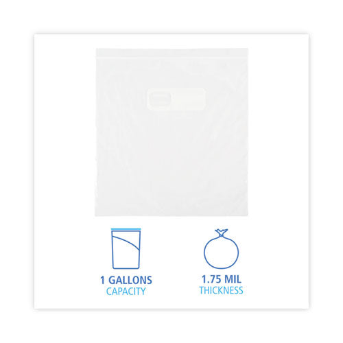Reclosable Food Storage Bags, 1 Gal, 1.75 Mil, 10.5" X 11", Clear, 250/box