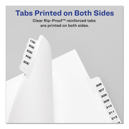 Preprinted Legal Exhibit Side Tab Index Dividers, Avery Style, 10-tab, 4, 11 X 8.5, White, 25/pack