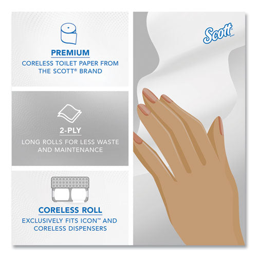 Essential Coreless Srb Bathroom Tissue, Septic Safe, 2-ply, White, 1,000 Sheets/roll, 36 Rolls/carton