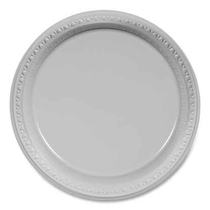 Plastic Dinnerware, Plates, 10.25" Dia, White, 125/pack