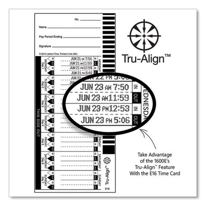 1600e Tru-align Time Clock And Stamp, Digital Display, Dark Gray