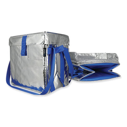 Fresh Eco Freeze Tote, 13.5 X 9 X 13, Silver/blue, 4/carton