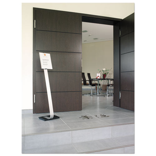 Info Sign Duo Floor Stand, Letter-size Inserts, 15 X 46.5, Clear