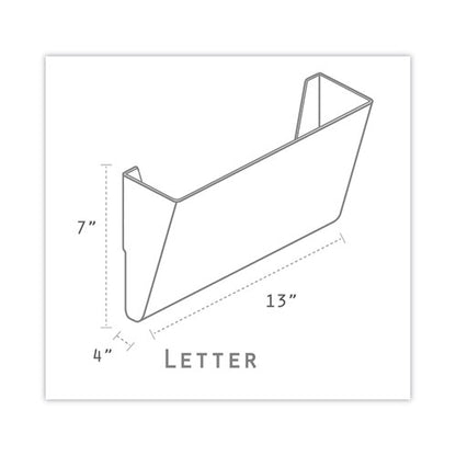 Wall File, 3 Sections, Letter Size, 13" X 4" X 14",  Clear, 3/set