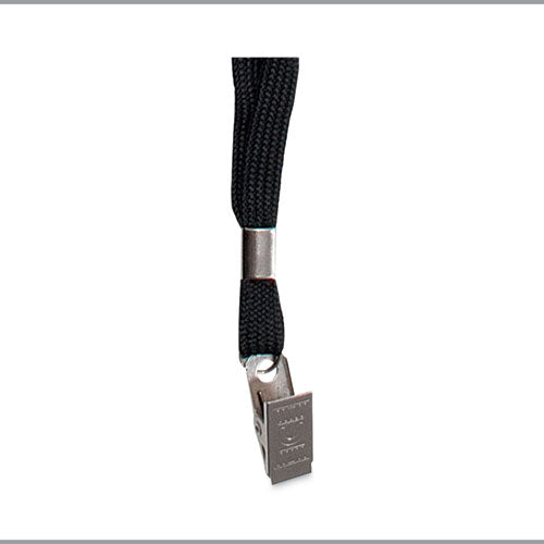 Deluxe Safety Lanyards, Metal Clip Fastener, 36" Long, Black, 24/box