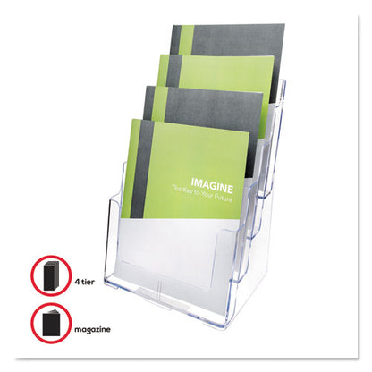 4-compartment Docuholder, Magazine Size, 9.38w X 7d X 13.63h, Clear, Ships In 4-6 Business Days