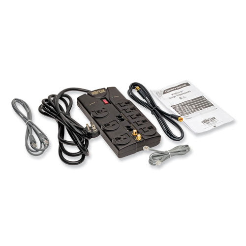 Protect It! Surge Protector, 8 Ac Outlets, 10 Ft Cord, 3,240 J, Black