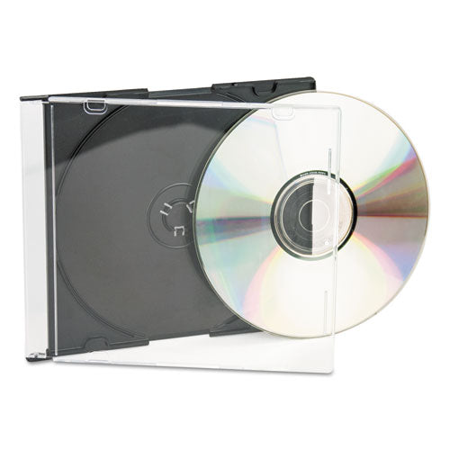 Cd/dvd Slim Jewel Cases, Clear/black, 50/pack