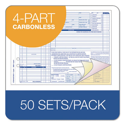 Auto Repair Four-part Order Form, Four-part Carbonless, 11 X 8.5, 50 Forms Total