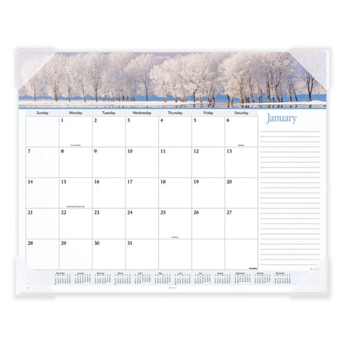 Landscape Panoramic Desk Pad, Landscapes Photography, 22 X 17, White Sheets, Clear Corners, 12-month (jan To Dec): 2024