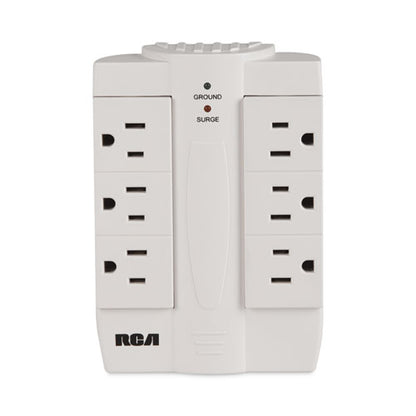 6 Outlet Swivel Surge Protector, 6 Ac Outlets, 1,200 J, White