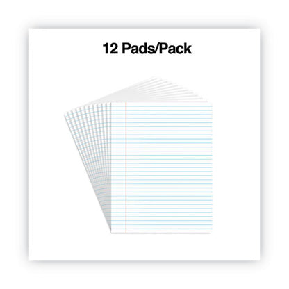 Glue Top Pads, Wide/legal Rule, 50 White 8.5 X 11 Sheets, Dozen