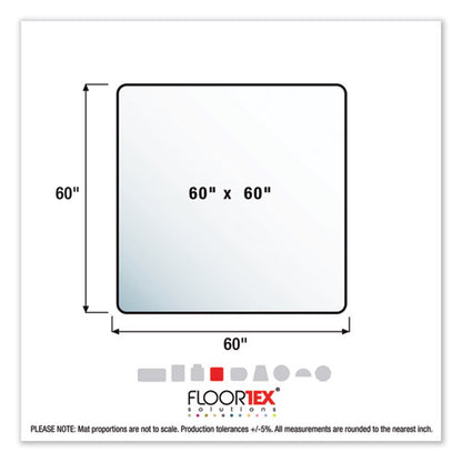 Cleartex Ultimat Xxl Polycarbonate Chair Mat For Hard Floors, 60 X 60, Clear