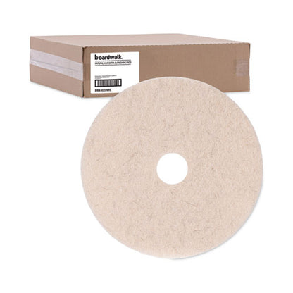 Natural Hog Hair Burnishing Floor Pads, 20" Diameter, Tan, 5/carton