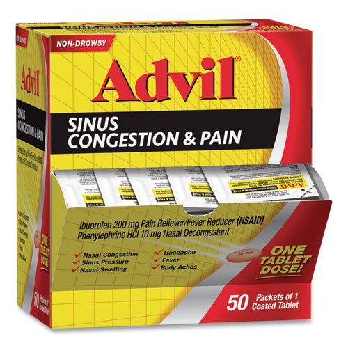Sinus Congestion And Pain Relief, 50/box