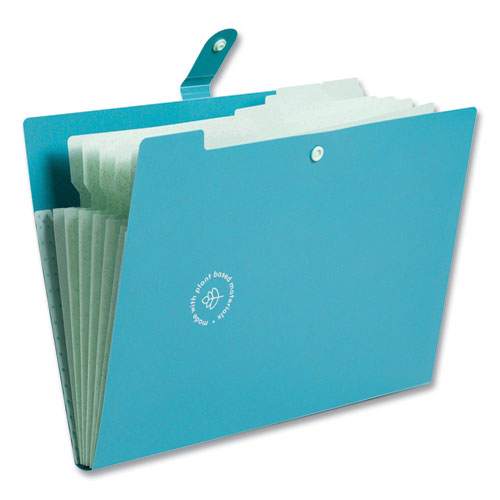 U-eco Six-pocket Expandable Folder, 4.5" Expansion, 6 Sections, Snap Button Closure, 1/6-cut Tabs, Letter Size, 3/pack