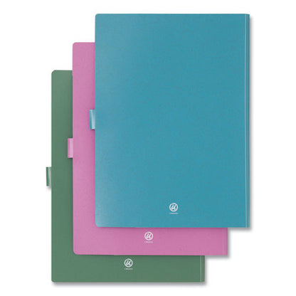 U-eco Six-pocket Expandable Folder, 4.5" Expansion, 6 Sections, Snap Button Closure, 1/6-cut Tabs, Letter Size, 3/pack