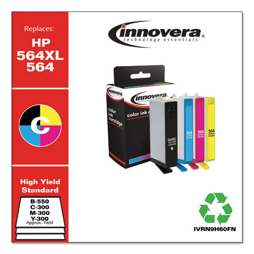 Remanufactured Black/cyan/magenta/yellow Ink, Replacement For 564xl/564 (n9h60fn), 550/300 Page-yield