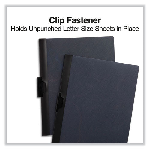 Clip-style Report Cover, Clip Fastener, 8.5 X 11, Clear/black, 5/pack