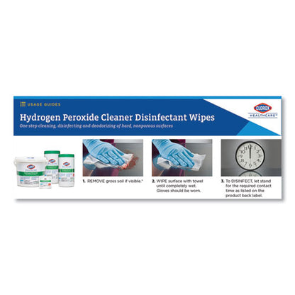 Hydrogen Peroxide Cleaner Disinfectant Wipes, 12 X 11, Unscented, White, 185/pack, 2 Packs/carton