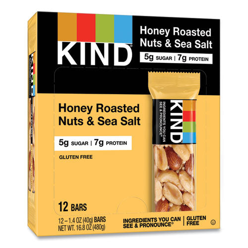 Nuts And Spices Bar, Honey Roasted Nuts/sea Salt, 1.4 Oz Bar, 12/box