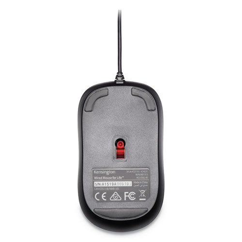 Wired Usb Mouse For Life, Usb 2.0, Left/right Hand Use, Black