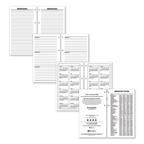 Large Desk Calendar Refill, 4.5 X 8, White Sheets, 12-month (jan To Dec): 2024