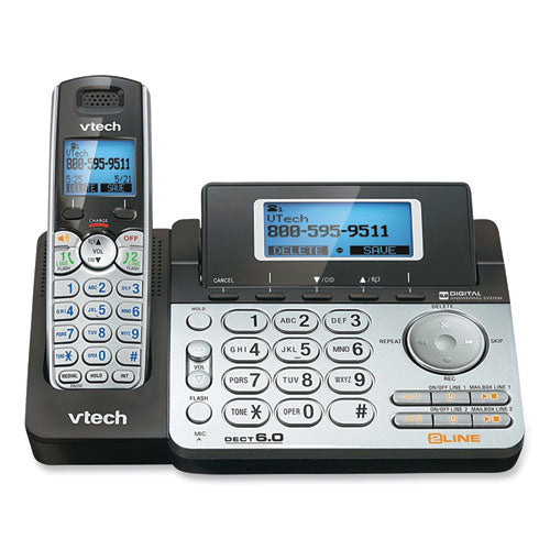 Ds6151-2 Two-handset Two-line Cordless Phone With Answering System, Black/silver