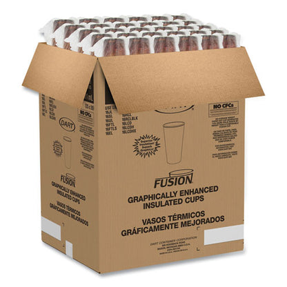 Fusion Escape Foam Hot/cold Cups, 20 Oz, Brown/black, 500/carton