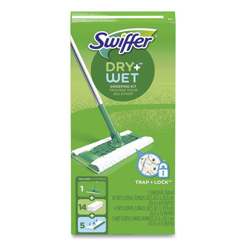 Sweeper Mop, 10 X 4.8 White Cloth Head, 46" Silver/green Aluminum/plastic Handle